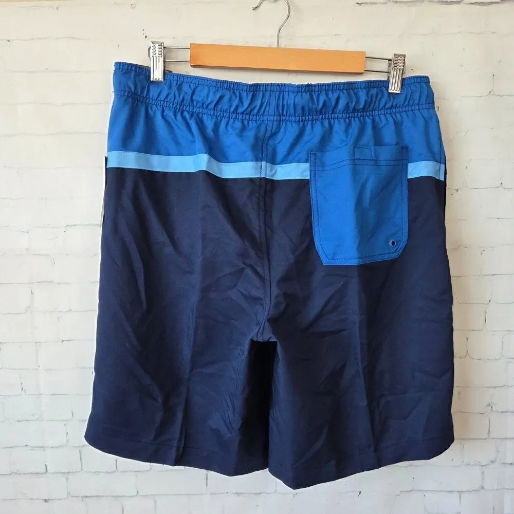 Speedo Mens Swim Trunks Size L Blue Comfort Stretch Brief Liner 20